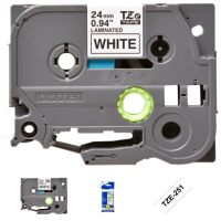 BROTHER PRINTERI LINT VALGE TZE-251 24MMX8M MUST TEKST
