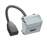 6104844 MTS-HD F AL1 HDMI PISTIKUPESA KAABLIGA MODUL45 KALDU KAABLIGA 45x45mm PC Alumiinium