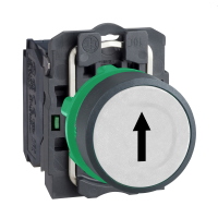 XB5AA3341 SURUNUPP PLAST SÜVIS VALGE Ø22 TAGASTUV MÄRGISTUSEGA NOOL ÜLESSE 1 NO