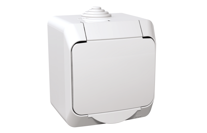 CEDAR PLUS 1-NE PISTIKUPESA. PINNAPEALNE. IP44. VALGE