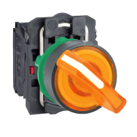 XB5AK125M5 PÖÖRDLÜLITI VALGUSTATUD PLAST ORANZ Ø22 2POS FIKSEERUV 230...240V AC 1 NO + 1 NC