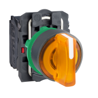 XB5AK135M5 PÖÖRDLÜLITI VALGUSTATUD PLAST ORANZ Ø22 3POS FIKSEERUV 230...240V AC 1 NO + 1 NC