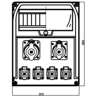 R-BOX 380 13S TÖÖMAAKILP SEINALE 1x32/5.1x16/5.4x230V 1xC32/3 1xC16/3 2xC16/1 1x4/63/.03