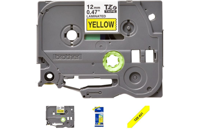 BROTHER PRINTERI LINT KOLLANE TZE-631 12MMX8M MUST TEKST