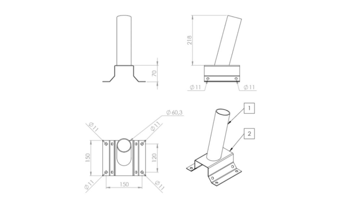 VVS30 300MM SEINAKINNITI VÄLISVALGUSTILE D60 TSINK