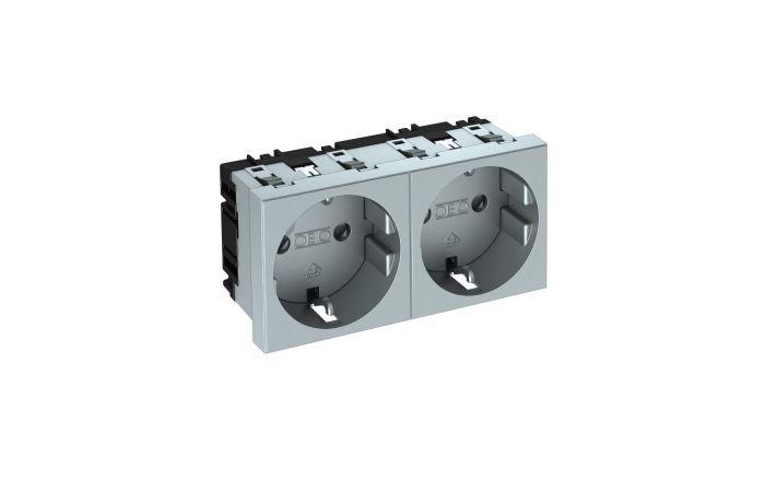 STD-D0 AL2 PISTIKUPES 2-NE KAITSEKONTAKTIGA 250V 10/16 PC ALUMIINIUM LAKITUD