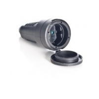 2108 JÄTKU PISTIKUPESA KAANEGA 16A IP44 MUST KUMMIST 250V FAMATEL