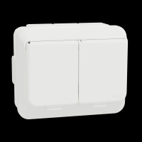 WDE002292 EXXACT 2-NE PISTIKUPESA KAANEGA IP44 MAANDUSEGA VALGE
