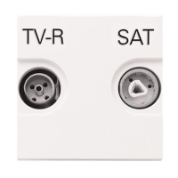 N2251.3 BL TV-R / SAT (KOLMNURKÜHEDUS) KOOS KATTEGA 2-MOODULIT VALGE