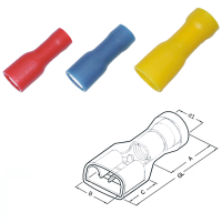 260414 JUHTMEOTSIK LAPIK "EMA" 0.25-1.5/6.3x0.8 PUNANE TÄISISOLEERITUD 100TK/PKK