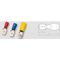 WEITK 44034 LAPIK PISTIK 6.3X0.8MM 0.5-1MM² PUNANE