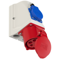 9225-6 PINNAPEALNE KOMBI JÕUPESA (NURGAGA) 32A. 3P+N+E. 2P+E. 400/230V. IP44.  PCE