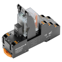 DRM RELEE+ PUSH IN SOKKEL+KLAMBER 2CO 24 VDC 10 A LED+DIOOD D-SEERIA