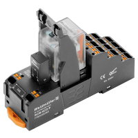 DRM RELEE+ PUSH IN SOKKEL+KLAMBER 4CO 24 VDC 5 A LED+DIOOD D-SEERIA