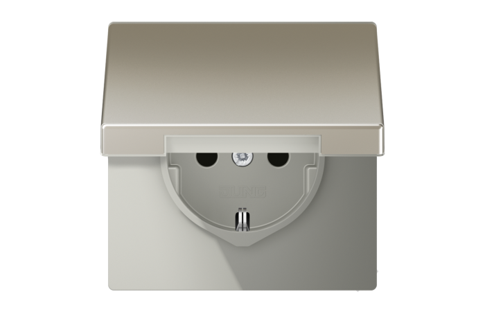 JUNG ES 1520 KL KLAPIGA PISTIKUPESA IP44  STAINLESS STEEL