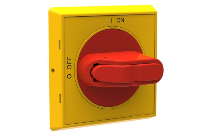 OHYS2RJ KÄEPIDE OT16FT...OT125FT OTDC16…32FT PUNANE/KOLLANE IP65 LUKUSTATAV 0-AS. I/ON - 0/OFF