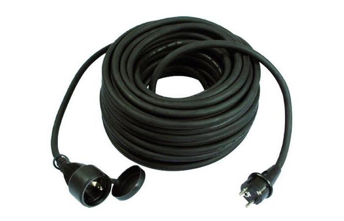 PGVL 315-25S H05RR KUMMIKAABEL 3G1.5 PISTIK+KAANEGA JÄTKUPESA 25M MUST 220V